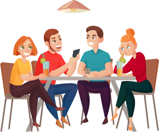 Eating as a group at a restaurant - Christian Counselors of Mooresville