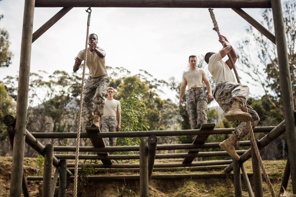Military soldiers training rope climbing - Christian Counselors of Mooresville College is not for everyone. You may enjoy learning more hands-on and being more active. The military offers training for many different marketable skills and jobs.