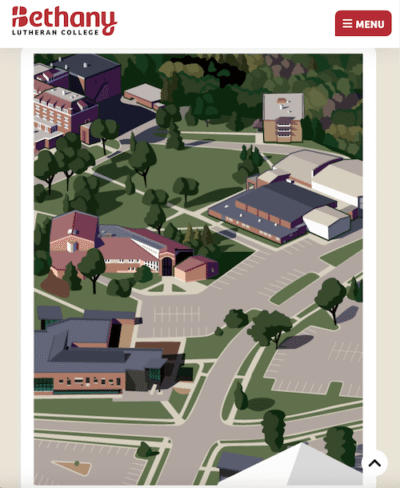 Bethany Lutheran College - 3D map of campus - Christian Counselors of Mooresville At Bethany Lutheran College in Mankato, MN, they have many campus maps on their website including a 3D map.