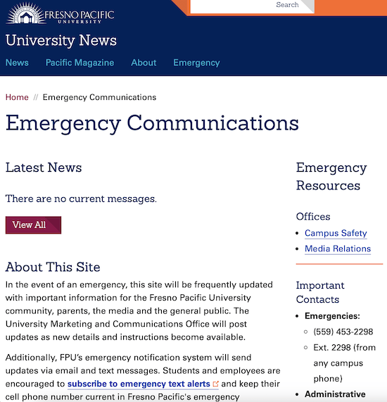 Fresno Pacific University - Emergency texts - Christian Counselors of Mooresville