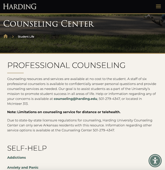 Harding University - counseling - Christian Counselors of Mooresville