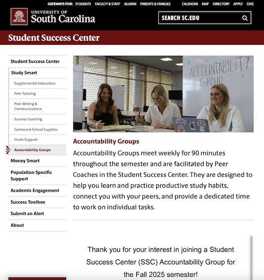University at South Carolina - Accountability Groups - Christian Counselors of Mooresville